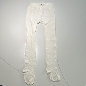 White Patterned Tights